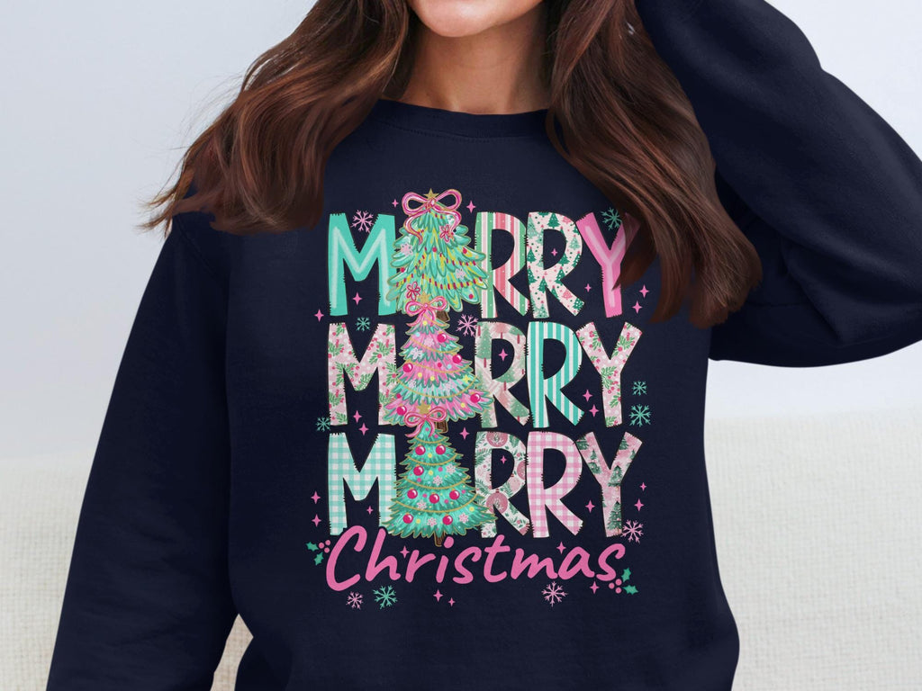 Merry Christmas Sweatshirt, Holiday Graphic Pullover, Festive Winter Clothing, Xmas Tree Shirt, Seasonal Cozy Top, Merry Xmas Sweater