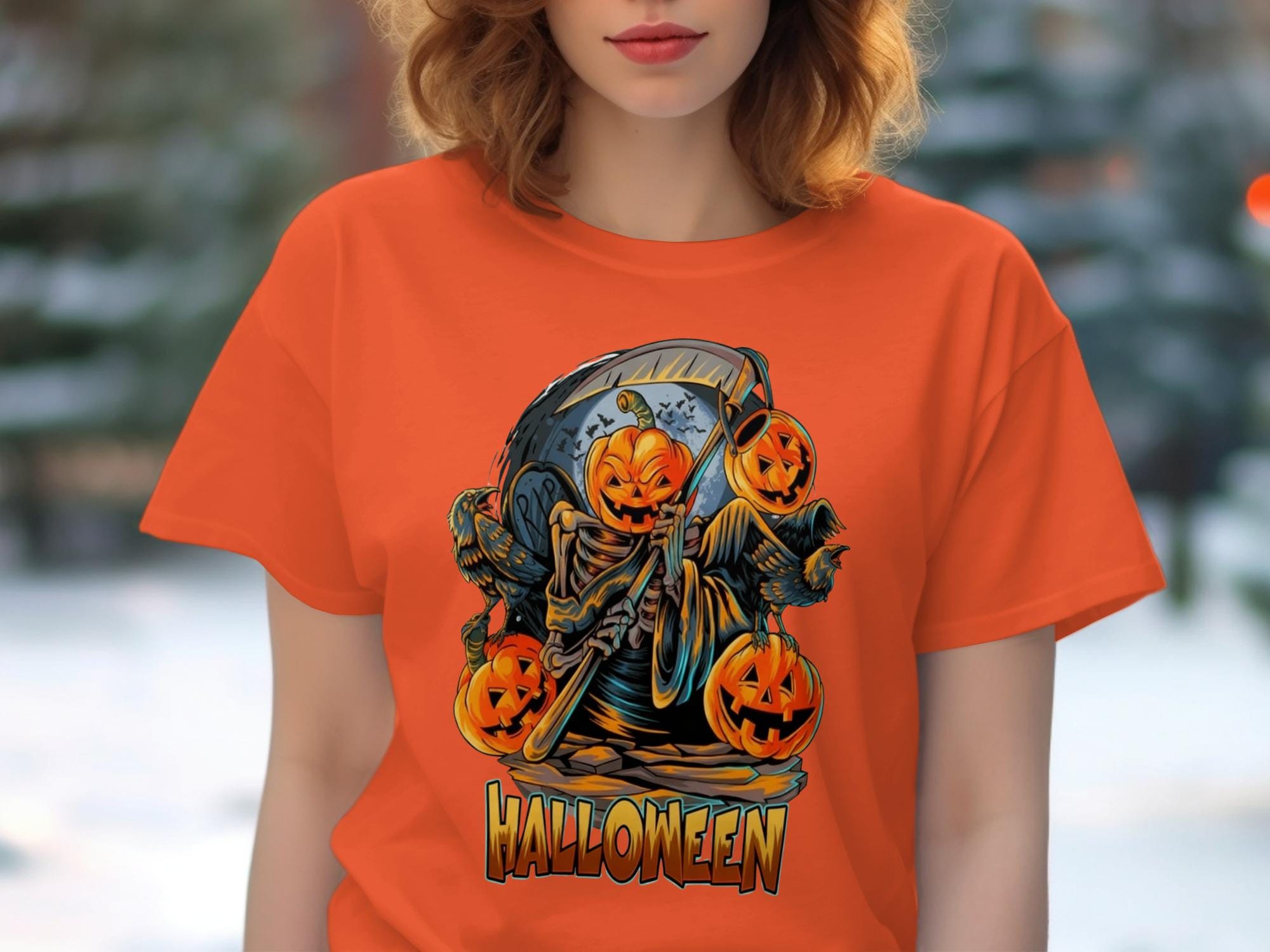 Halloween Graphic Tee, Spooky Pumpkin Shirt, Halloween Pumpkin Skeleton Top, Haunted Halloween Shirt, Funny Halloween Gift Idea