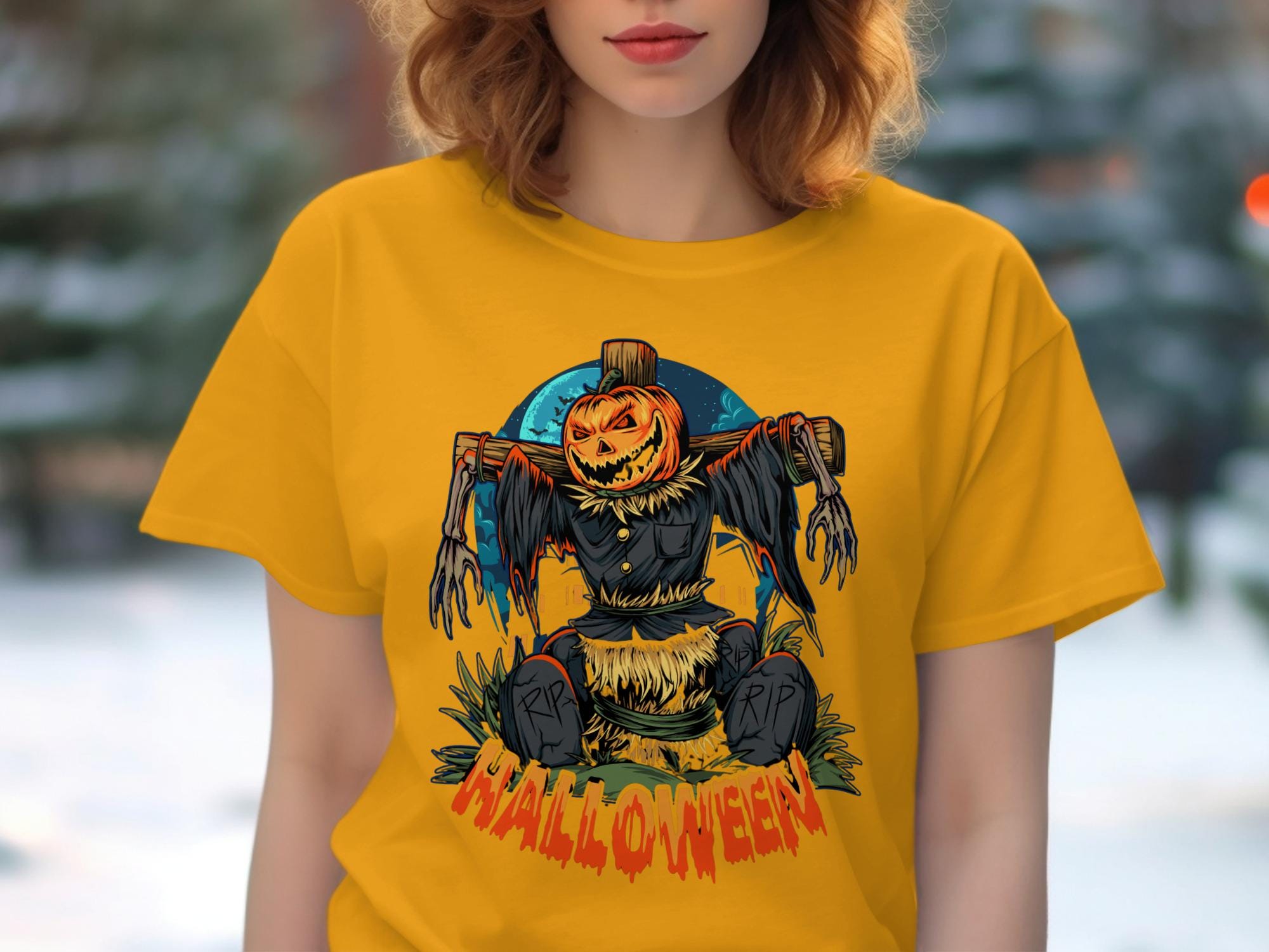 Halloween Scarecrow T-Shirt, Spooky Pumpkin Shirt, Fall Harvest Tee, Scary Halloween Costume, Autumn Graphic Shirt