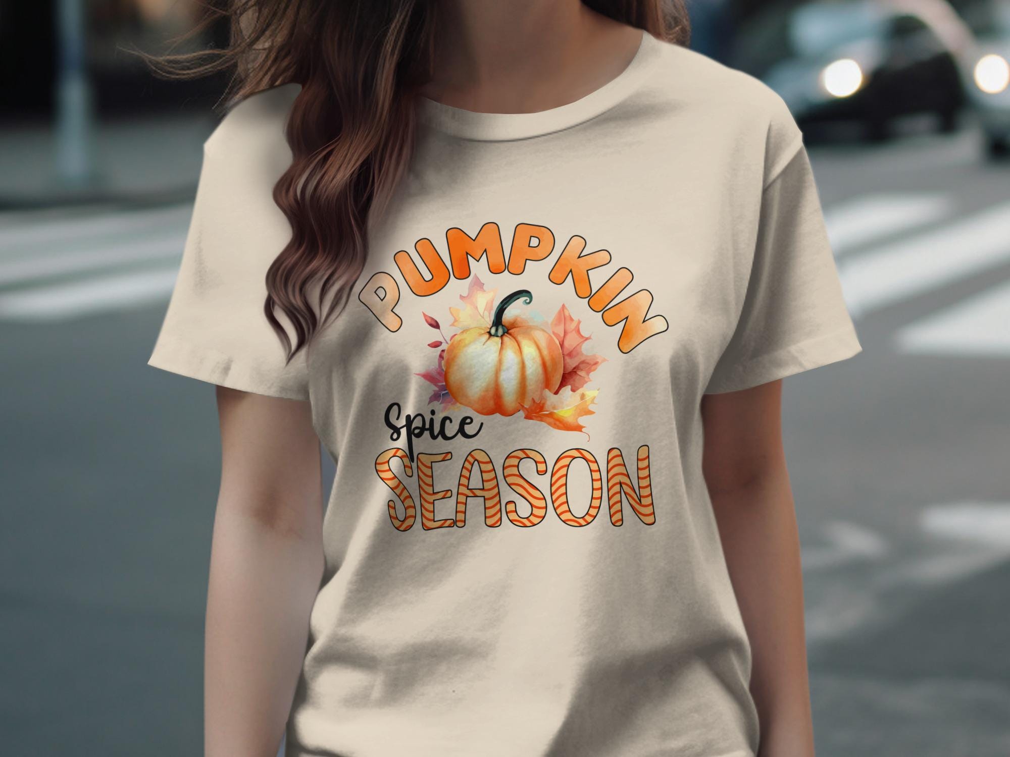 Pumpkin Spice Season Tee, Fall Harvest T-shirt, Autumn Graphic Tee, Cozy Pumpkin Shirt, Halloween Themed Shirt, Women&#39;s Fall Top