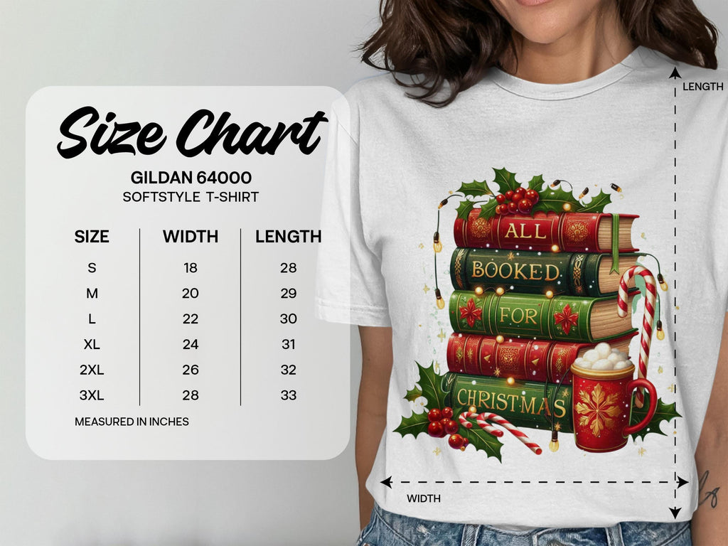 All Booked For Christmas T Shirt, Holiday Reading Shirt, Christmas Books Lover Tee, Festive Bookworm Gift, Cozy Christmas Shirt