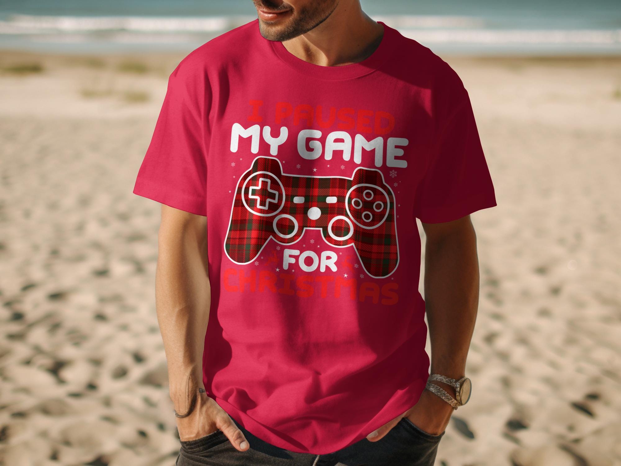 I Paused My Game For Christmas T-Shirt, Funny Gamer Gift, Video Game Fan Tee, Holiday Gaming Shirt, Christmas Gift for Gamers