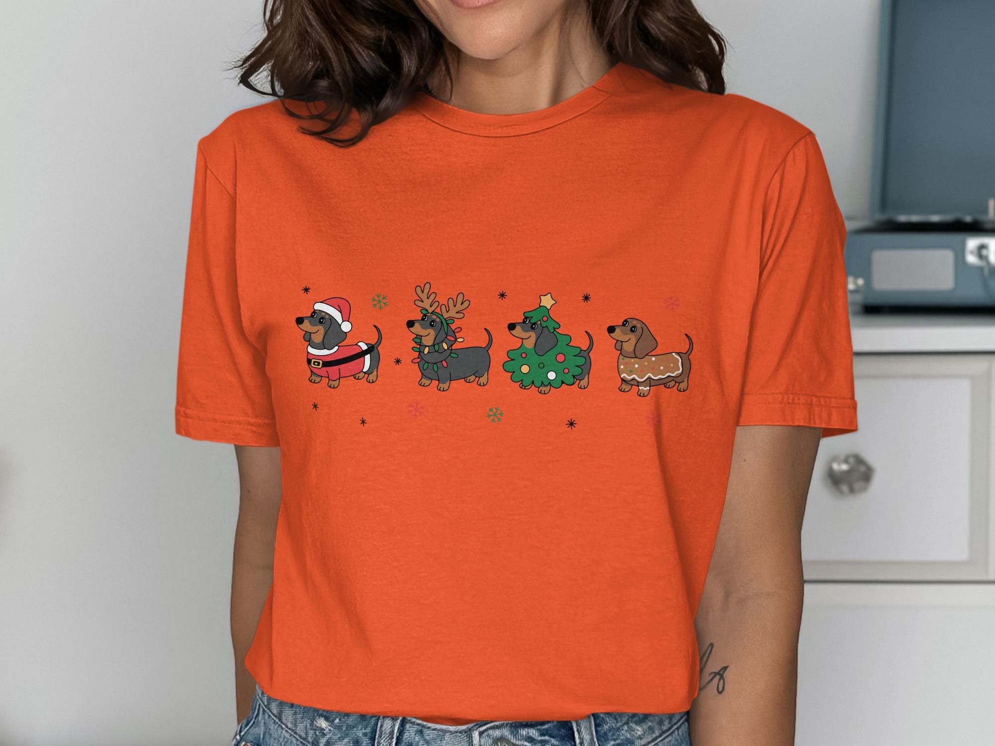 Cute Christmas Dachshund Shirt, Funny Holiday Dog Shirt, Cute Graphic Tee, Christmas Doxie Shirt, Christmas Dog Lover Gift