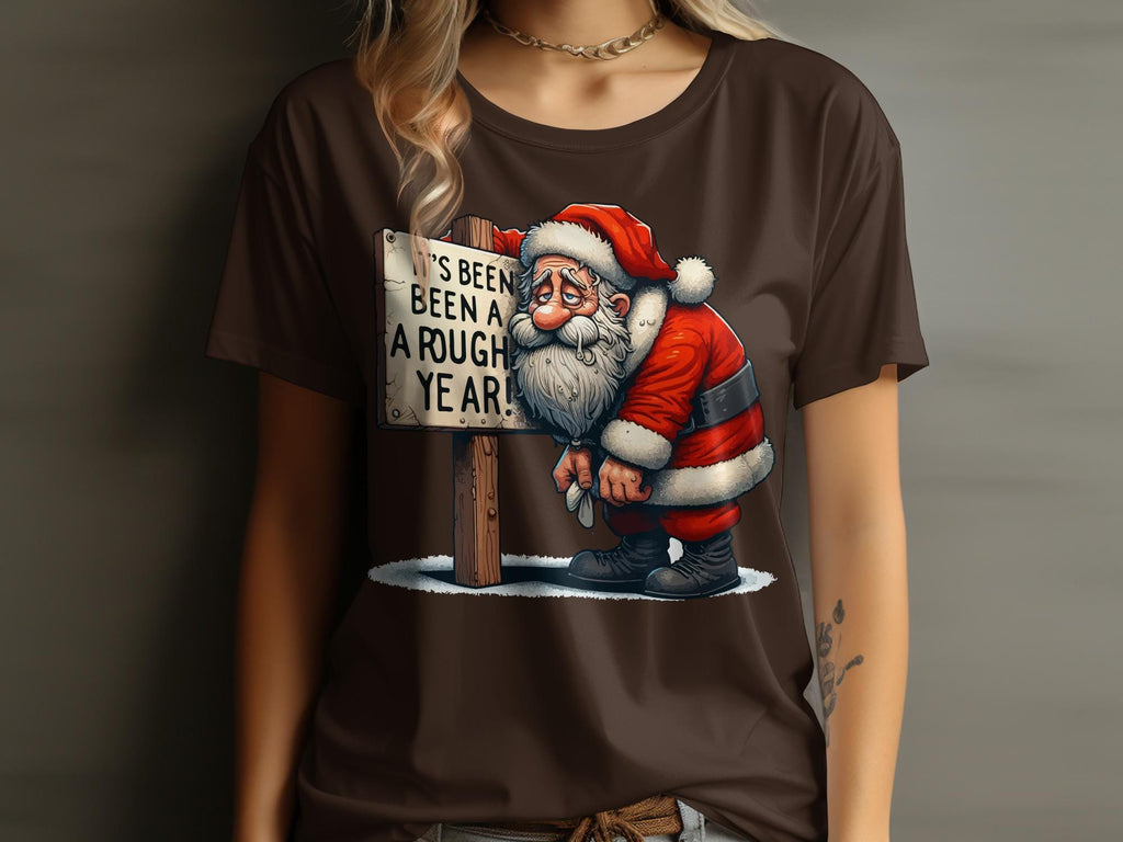 Funny Christmas Santa Claus T-shirt, Holiday Humor Graphic Tee, Cute Santa Claus Gift, Christmas Party Outfit, Santa Shirt for Women