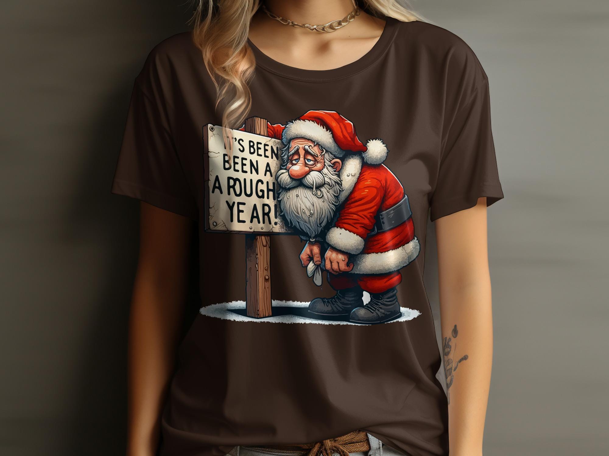 Funny Christmas Santa Claus T-shirt, Holiday Humor Graphic Tee, Cute Santa Claus Gift, Christmas Party Outfit, Santa Shirt for Women