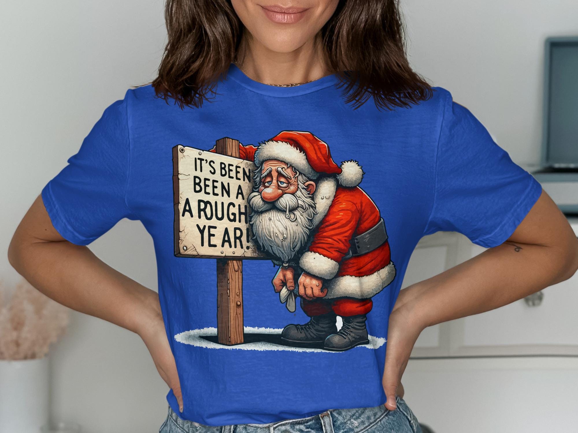 Funny Santa Claus T-Shirt, Humorous Christmas Graphic Tee, Unique Holiday Apparel, Quirky Santa Shirt, Christmas Gift Idea