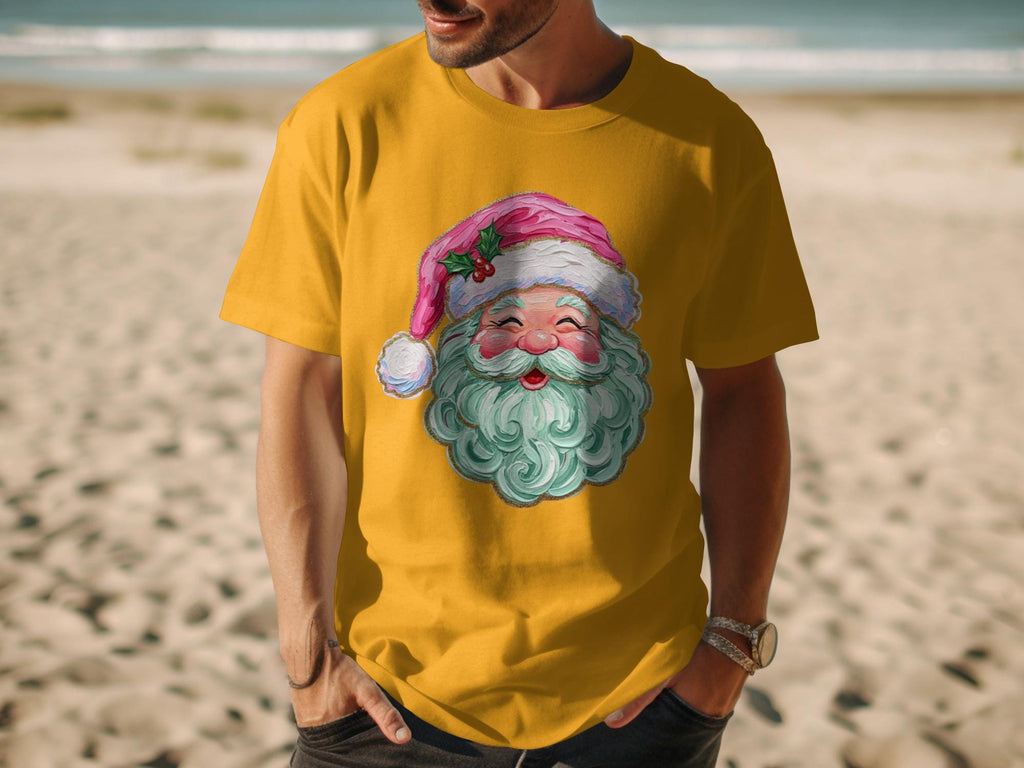 Christmas Santa Claus Graphic T-Shirt, Festive Holiday Tee, Vintage Santa Shirt, Christmas Party Wear, Xmas Gift Idea, Beach Theme