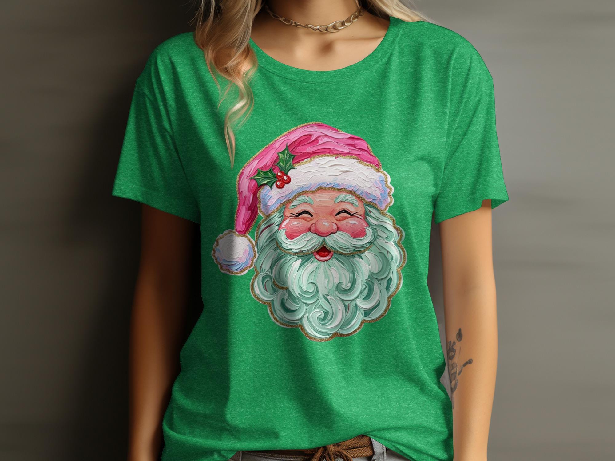 Santa Claus Christmas Shirt, Cute Holiday Tee, Santa Face Graphic Tee, Xmas Party Outfit, Fun Festive T-Shirt, Christmas Gift Idea