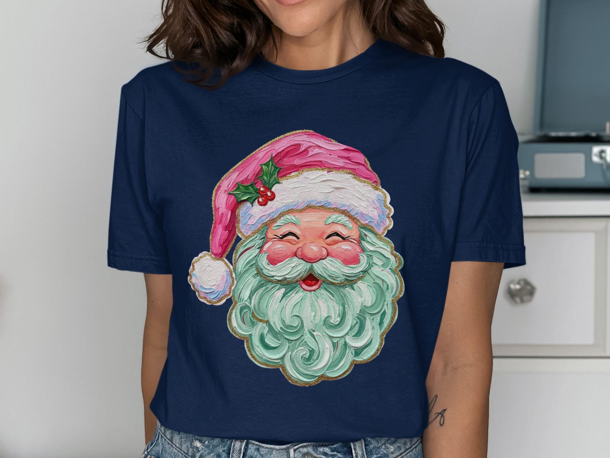 Vintage Santa Claus T-Shirt, Christmas Graphic Tee, Retro Holiday Shirt, Cute Santa Apparel, Festive Christmas Top, Santa Face Shirt
