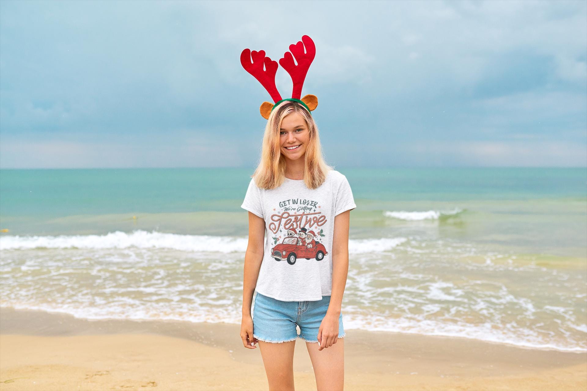 Skeleton Santa Tee, Funny Christmas T-Shirt, Festive