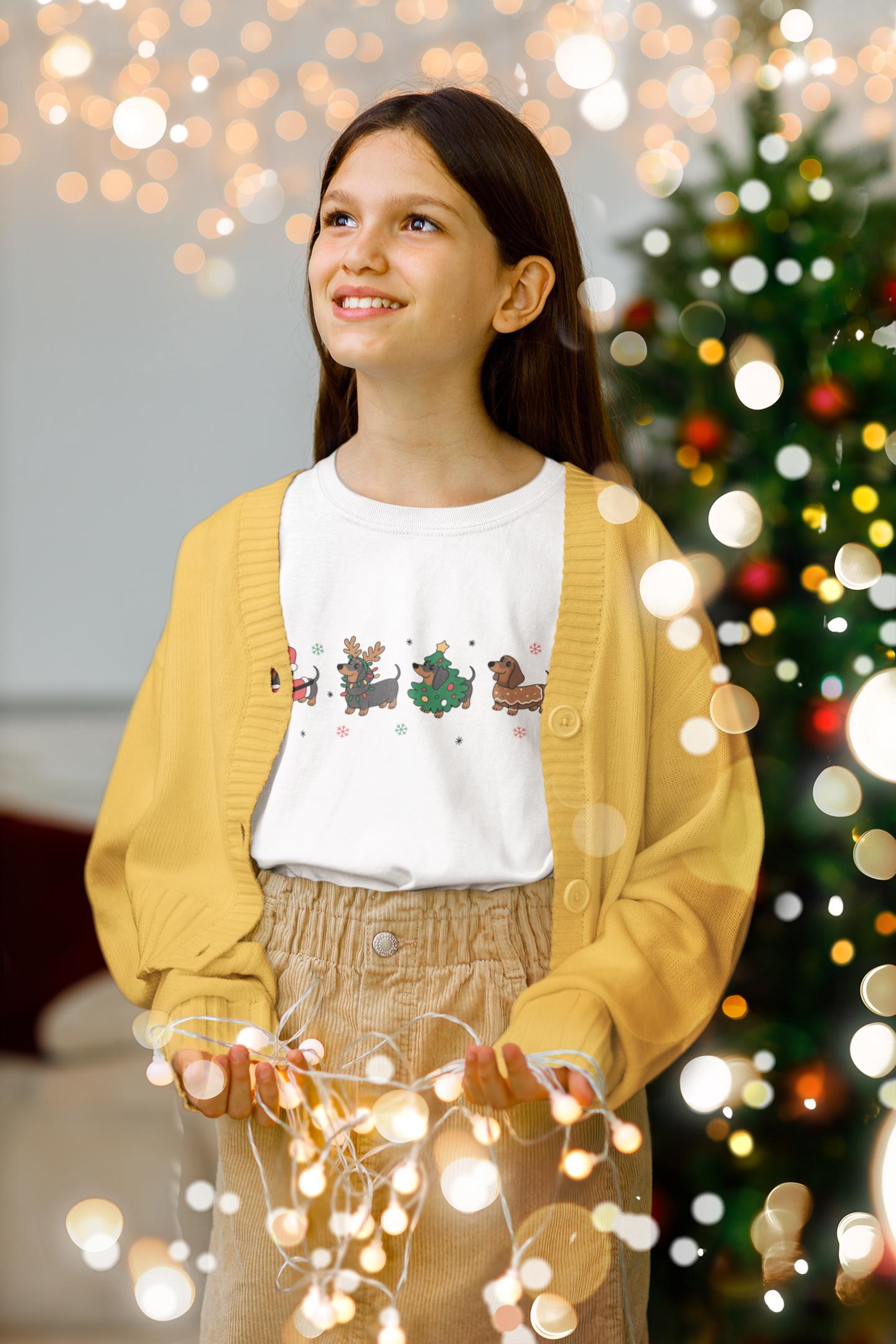 Dachshund Christmas T-Shirt, Holiday Wiener Dog Tee