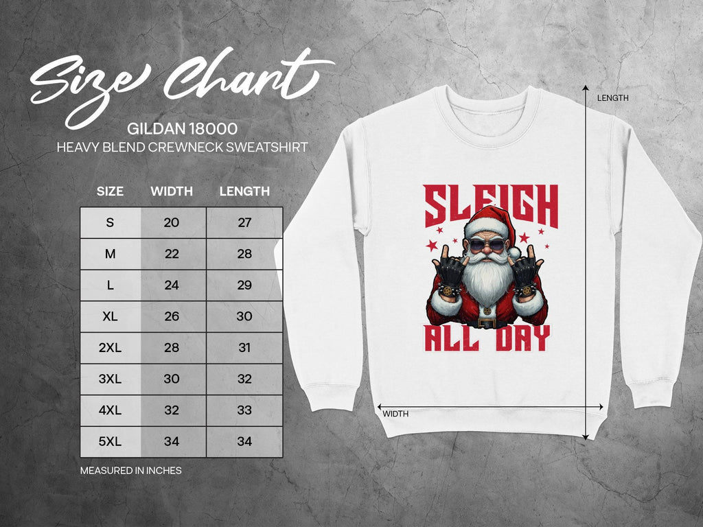 Sleigh All Day Santa Sweatshirt, Funny Christmas Sweater, Cute Holiday Pullover, Festive Winter Shirt, Santa Claus Graphic Top
