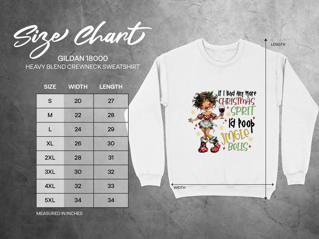 Funny Christmas Sweatshirt, If I Had Any More Christmas Spirit I&#39;d Poop Jingle Bells, Holiday Graphic Crewneck Sweater