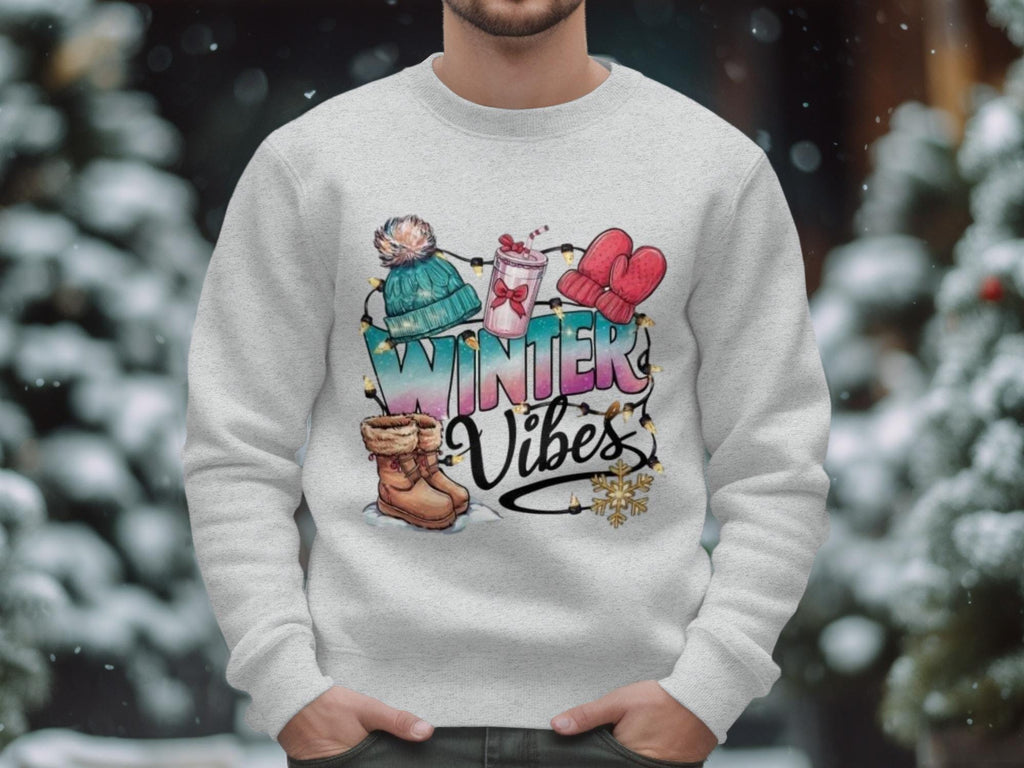 Winter Vibes Sweatshirt, Cozy Holiday Sweater, Warm Winter Apparel, Festival Season Clothing, Christmas Gift Idea