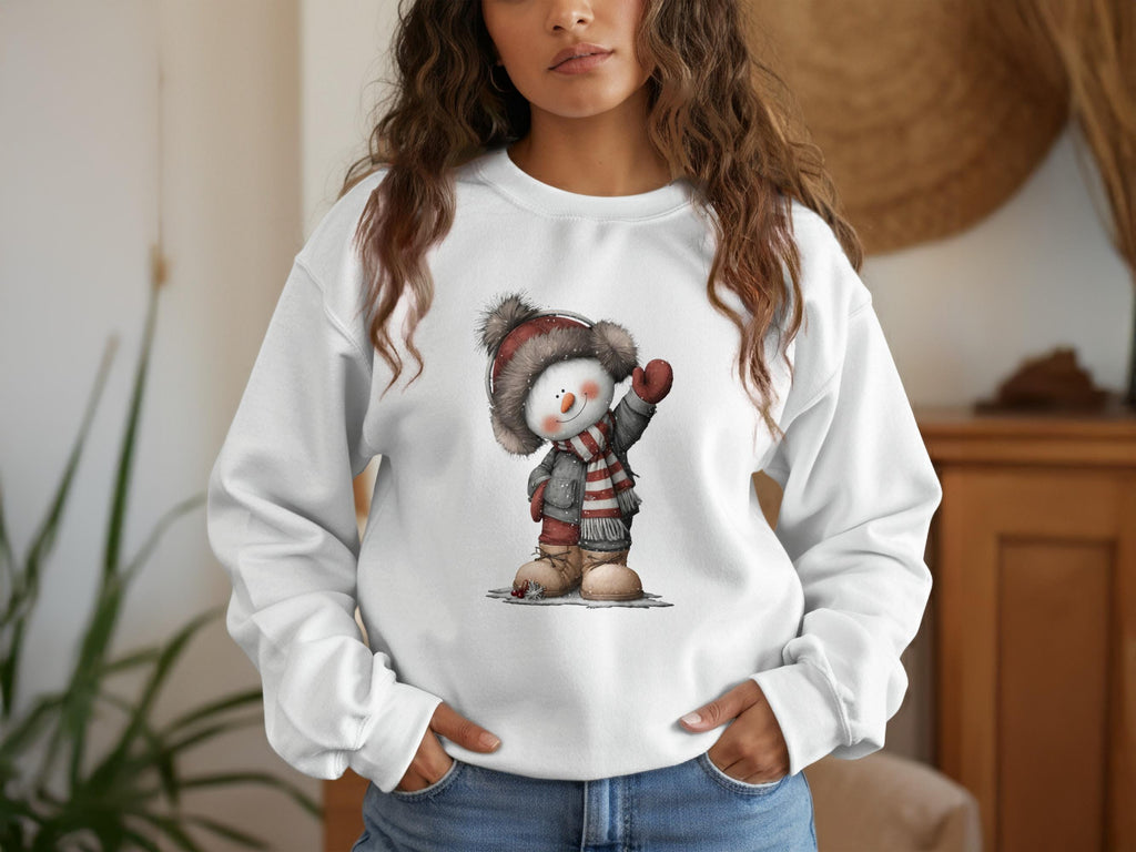 Snowman Sweatshirt, Cute Winter Holiday Pullover, Fun Christmas Graphic Sweater, Festive Snowman Shirt, Cozy Winter Apparel