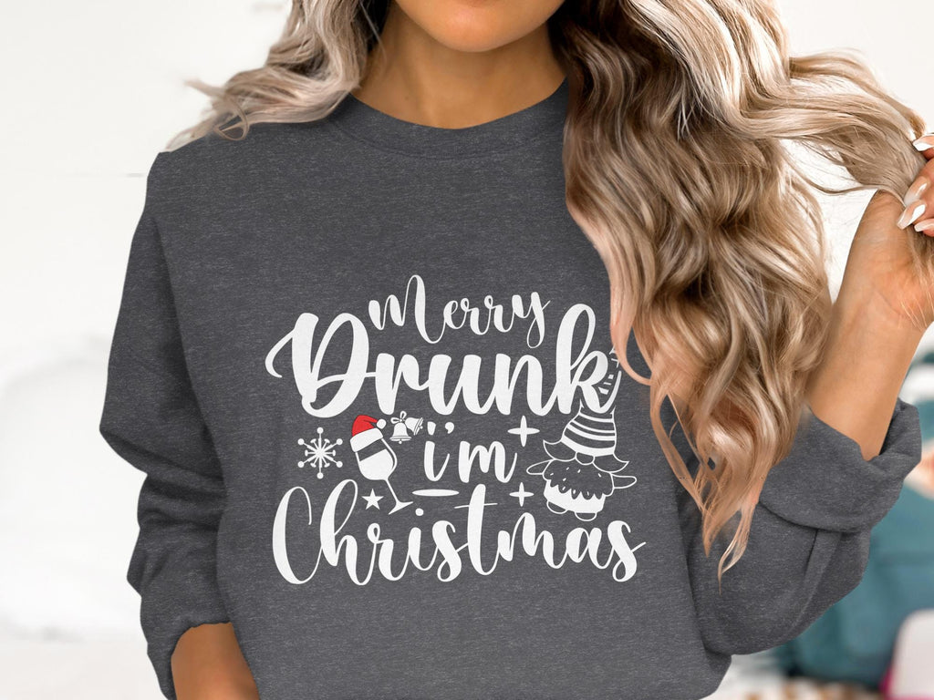 Merry Drunk I am Christmas Sweatshirt, Funny Christmas Gift, Holiday Party Shirt, Cute Christmas Top, Festive Holiday Sweater