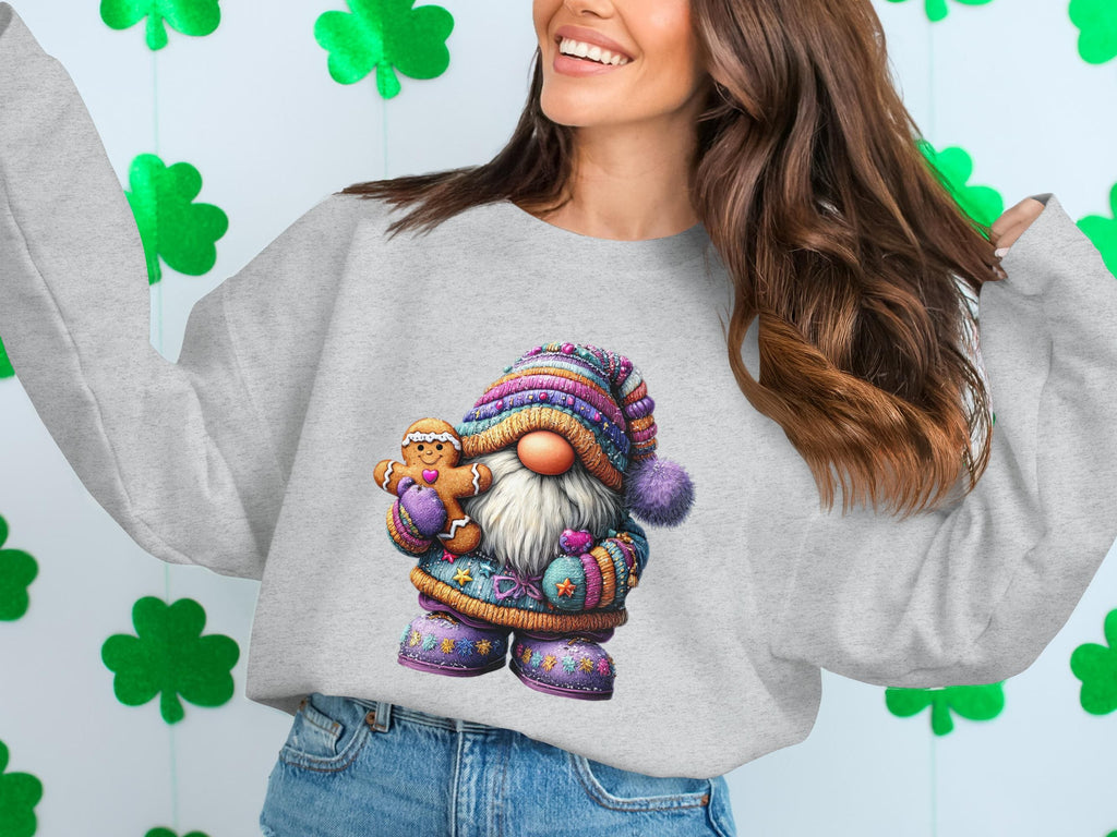 Gnome Sweater, Cute Gnome Sweatshirt, Cozy Winter Apparel, Gingerbread Gnome Shirt, Fun Holiday Clothing, Fairy Tale Gnome Top