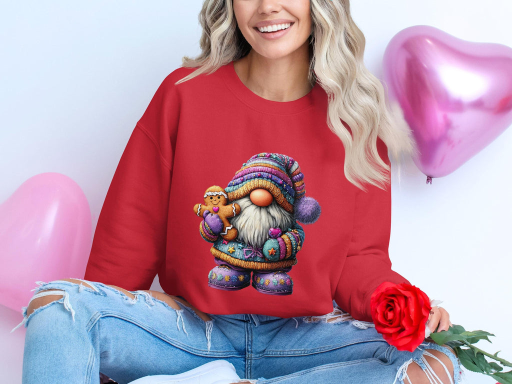 Gnome Christmas Sweatshirt, Cute Winter Graphic Pullover, Festive Holiday Shirt, Cozy Seasonal Apparel, Perfect Gift for Women