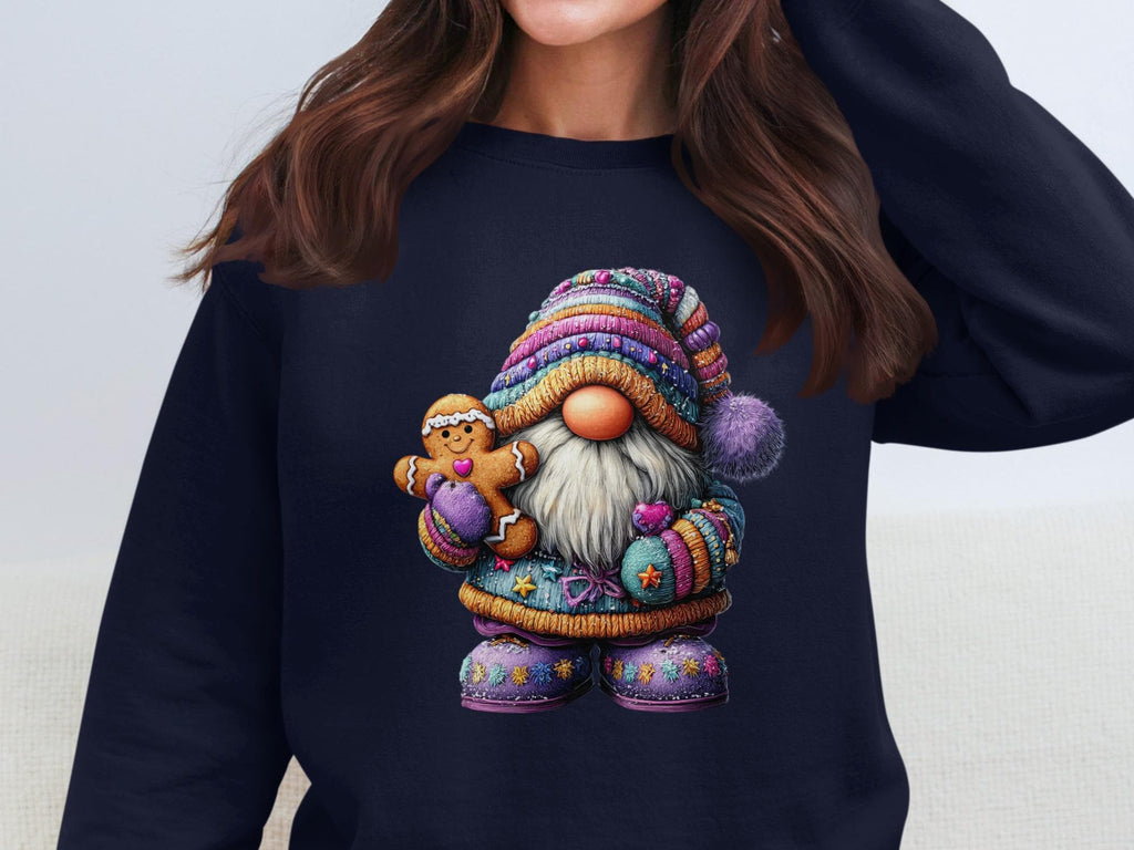 Christmas gnome sweatshirt, Cute holiday sweater, Gingerbread plush doll, Festive cozy attire, Winter gift idea, Unisex top