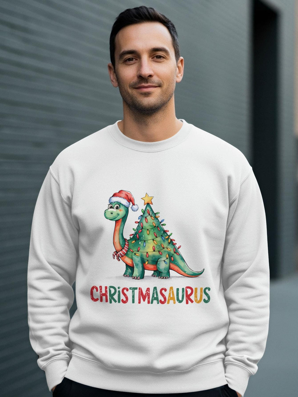 Christmas Dinosaur Sweatshirt, Funny Holiday Sweater, Christmasaurus Shirt, Cute Dino Christmas Top, Holiday Party Outfit
