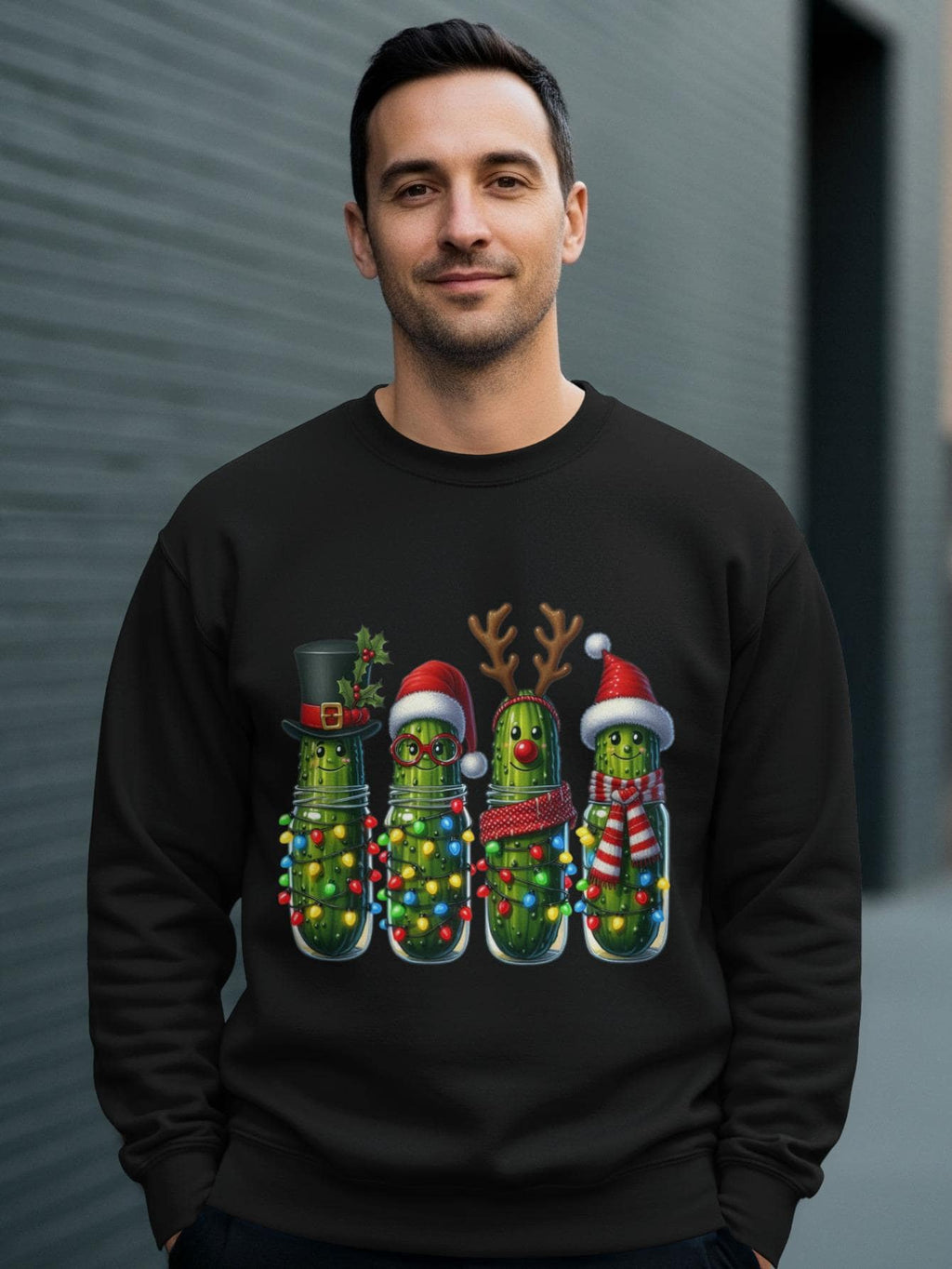 Christmas Cactus Sweatshirt, Festive Holiday Pullover, Funny Christmas Sweater, Reindeer and Santa Hats, Holiday Party Outfit