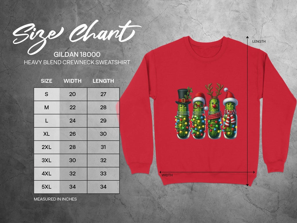Festive Christmas Pickle Sweatshirt, Funny Holiday Crewneck, Unique Christmas Sweater, Quirky Xmas Fashion for Parties