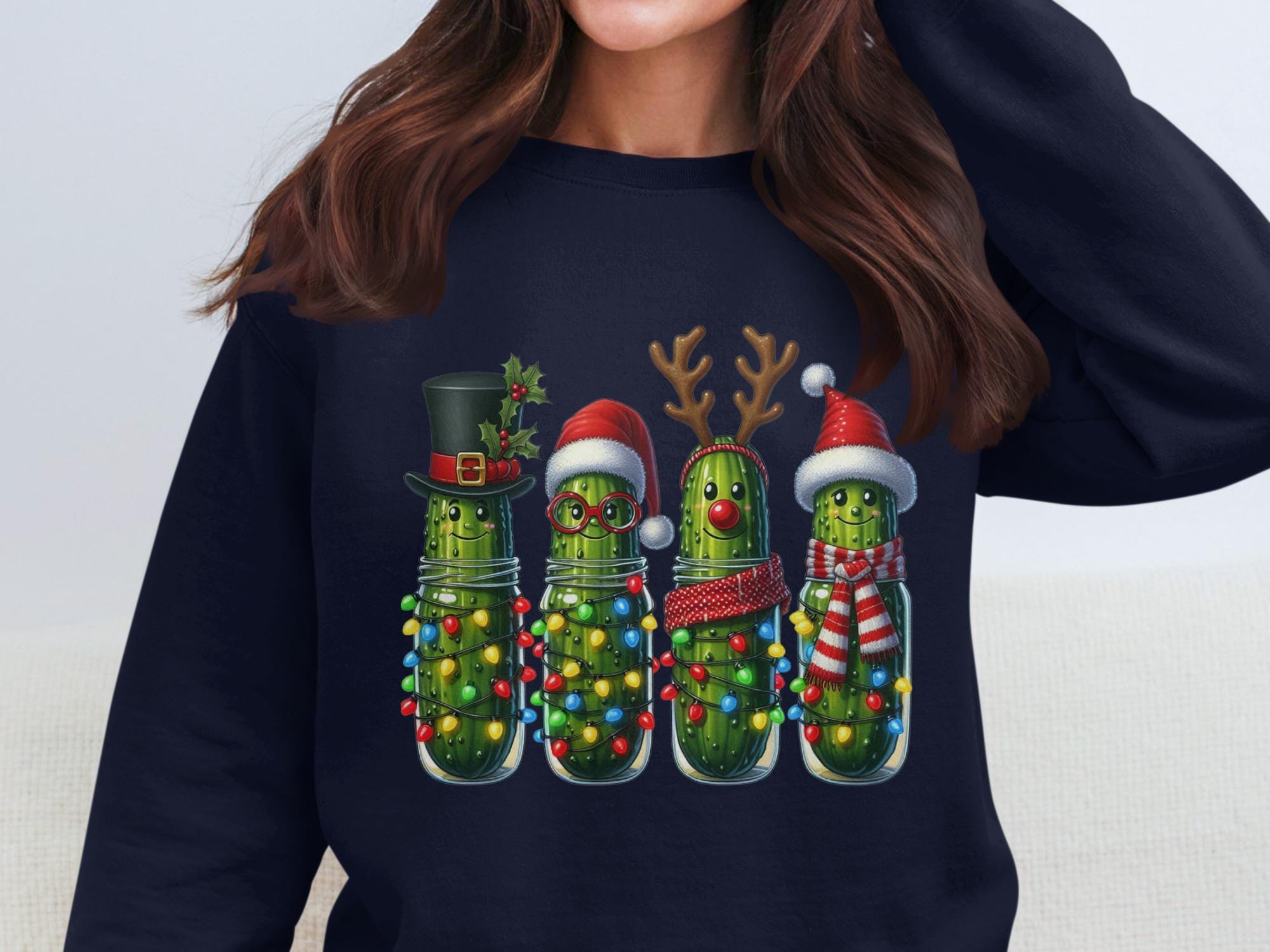 Funny Christmas Cactus Sweatshirt, Holiday Cactus Crewneck, Cute Christmas Pickle Sweater, Festive Cacti Shirt, Xmas Cactus Top