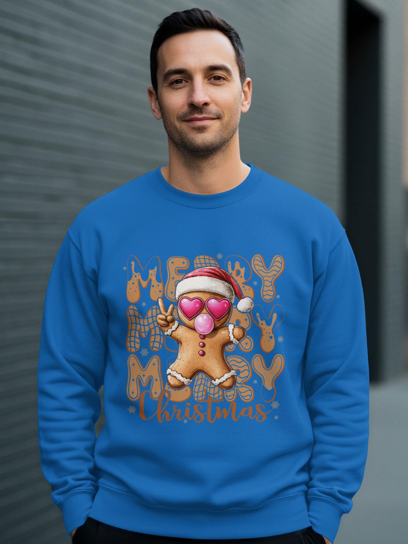 Merry Christmas Sweater, Gingerbread Man Christmas Sweatshirt, Festive Holiday Sweater, Cute Christmas Jumper, Xmas Gift, Seasonal Apparel