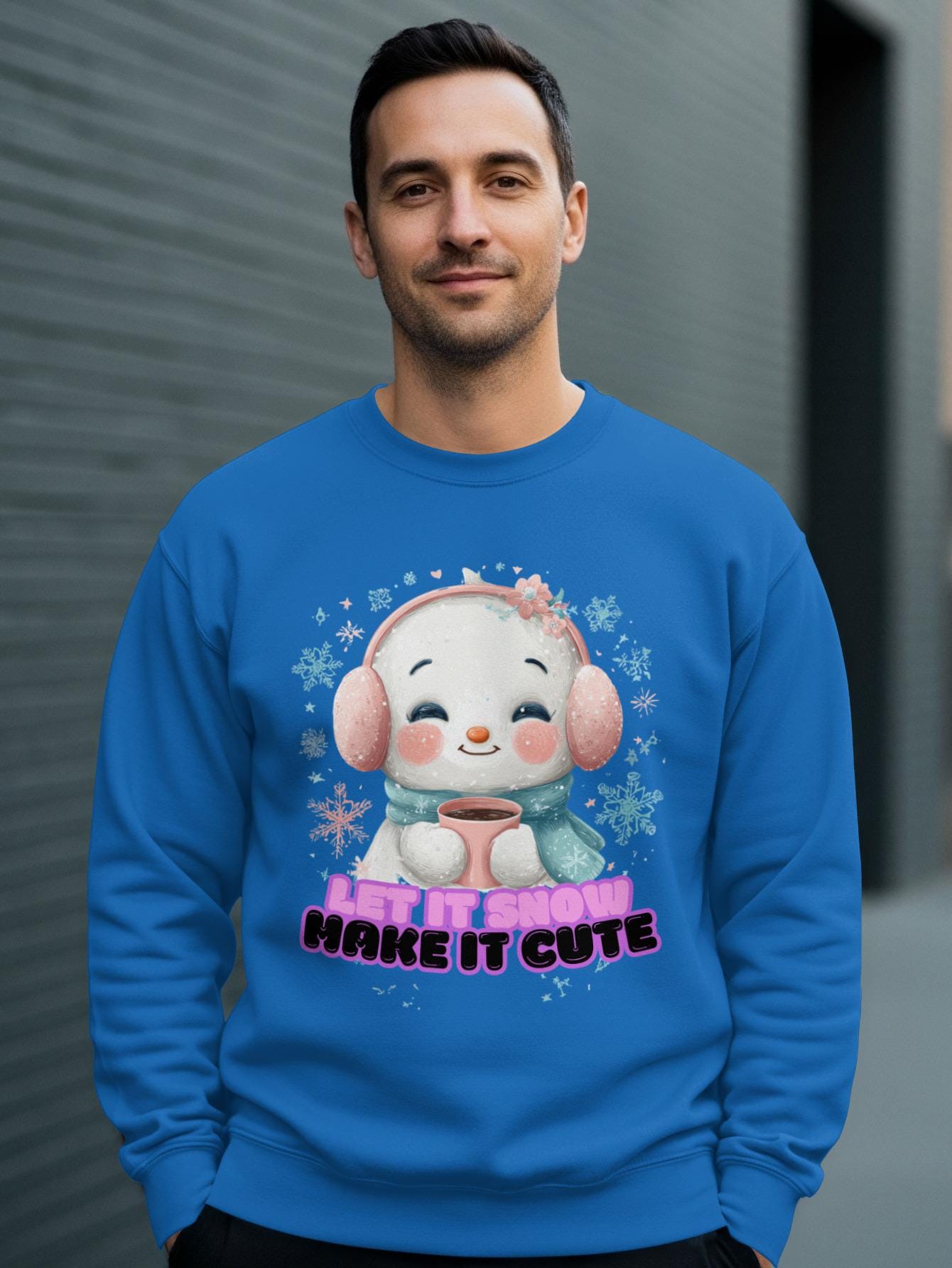 Let It Snow Make It Cute Sweatshirt, Cozy Winter Snowman Shirt, Cute Christmas Hoodie, Holiday Season Apparel, Gift for Winter Fans