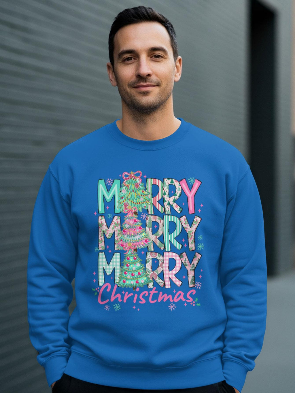 Merry Christmas Sweatshirt, Holiday Sweater, Festive Christmas Outfit, Merry Merry Merry Christmas Shirt, Winter Holiday Clothing