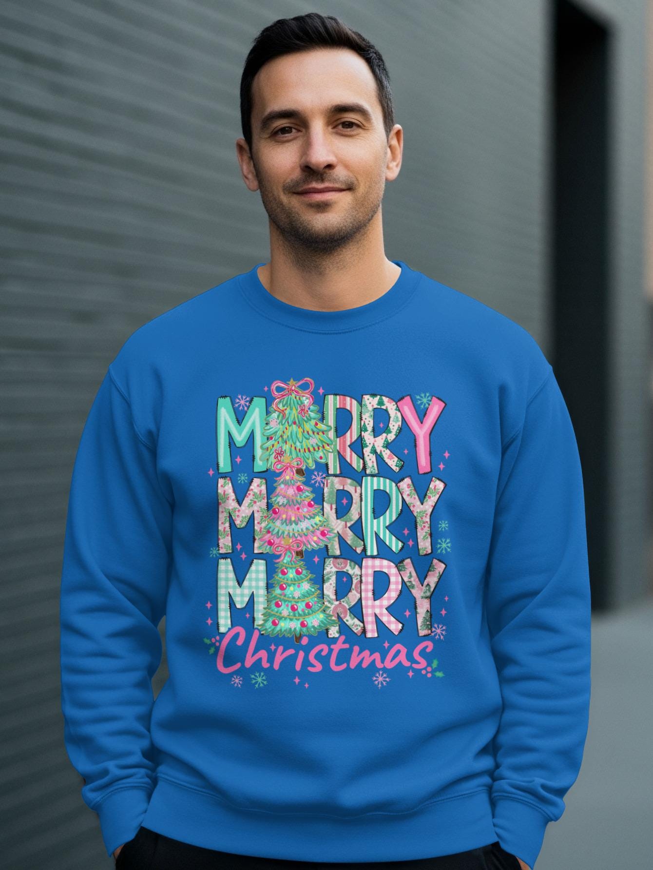 Merry Christmas Sweatshirt, Holiday Sweater, Festive Christmas Outfit, Merry Merry Merry Christmas Shirt, Winter Holiday Clothing