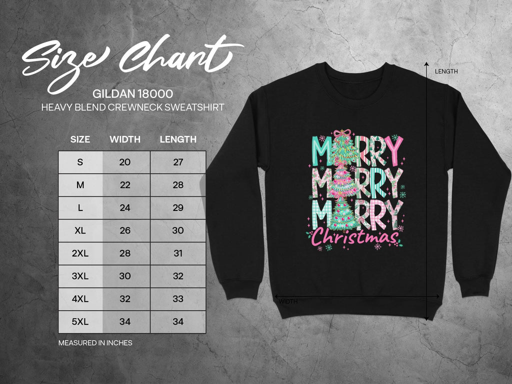 Merry Christmas Sweatshirt, Festive Holiday Sweater, Merry Merry Merry Graphic Shirt, Ugly Christmas Party Sweatshirt