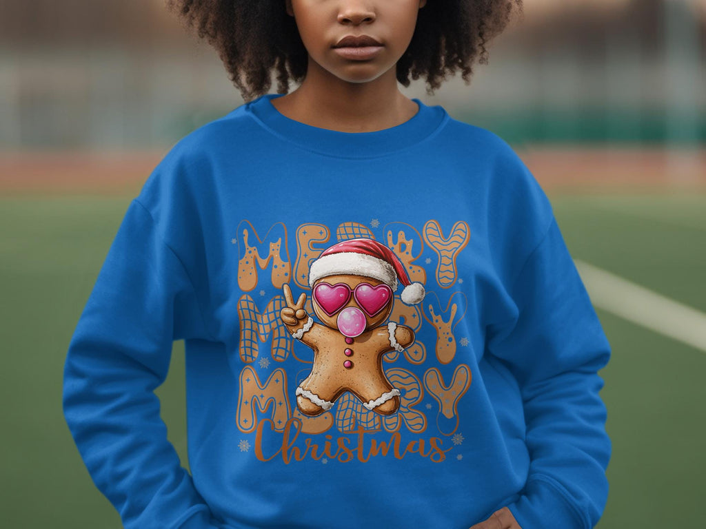 Merry Christmas Sweatshirt, Cute Gingerbread Man Sweater, Festive Holiday Pullover, Funny Christmas Gift Idea, Women Xmas Jumper
