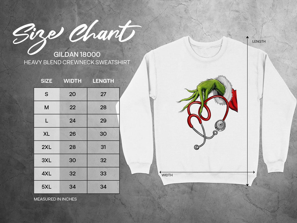 Grinch Christmas Sweatshirt, Funny Nurse Sweatshirt, Holiday Crewneck, Nurse Gifts, Xmas Themed Apparel, Unisex Winter Sweater